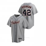 Camiseta Beisbol Hombre Detroit Tigers Jackie Robinson Replica Road Gris