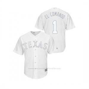 Camiseta Beisbol Hombre Texas Rangers Elvis Andrus 2019 Players Weekend Replica Blanco