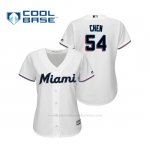 Camiseta Beisbol Mujer Miami Marlins Wei Yin Chen Cool Base Majestic 1ª 2019 Blanco