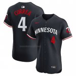 Camiseta Beisbol Hombre Minnesota Twins Carlos Correa Alterno Elite Negro