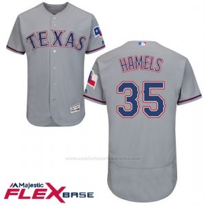 Camiseta Beisbol Hombre Texas Rangers Cole Hamels Gris Autentico Coleccion Flex Base