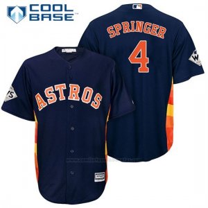 Camiseta Beisbol Hombre Houston Astros 2017 World Series George Springer Azul Cool Base