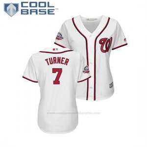 Camiseta Beisbol Mujer Washington Nationals Trea Turner 2018 All Star Game Cool Base Blanco