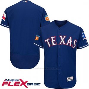 Camiseta Beisbol Hombre Texas Rangers Blank Azul Flex Base Autentico Coleccion Entrenamiento de Primavera