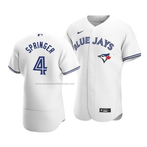 Camiseta Beisbol Hombre Toronto Blue Jays George Springer Autentico Primera Blanco