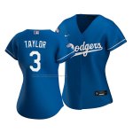 Camiseta Beisbol Mujer Los Angeles Dodgers Chris Taylor 2020 Alterno Replica Azul