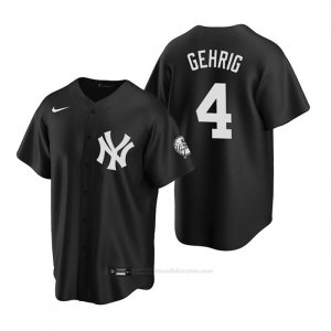 Camiseta Beisbol Hombre New York Yankees Lou Gehrig Replica Negro