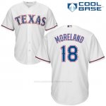Camiseta Beisbol Hombre Texas Rangers Mitch Moreland Blanco Autentico Coleccion Cool Base
