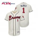 Camiseta Beisbol Hombre Atlanta Braves Ozzie Albies Flex Base Autentico Collezione Alternato 2019 Crema