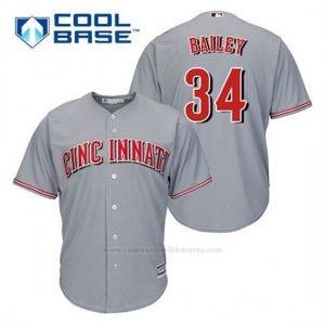 Camiseta Beisbol Hombre Cincinnati Reds 1ª r Bailey 34 Gris Cool Base