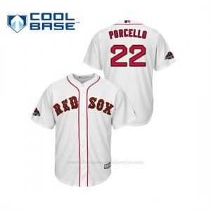 Camiseta Beisbol Hombre Boston Red Sox Rick Porcello 2019 Gold Program Cool Base Blanco
