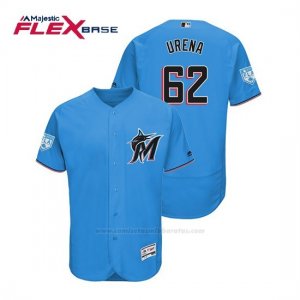 Camiseta Beisbol Hombre Miami Marlins Jose Urena Flex Base Entrenamiento de Primavera 2019 Azul