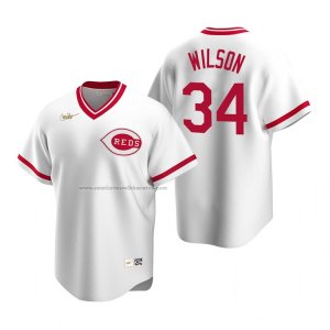 Camiseta Beisbol Hombre Cincinnati Reds Justin Wilson Cooperstown Collection Primera Blanco