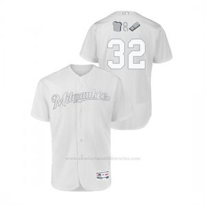 Camiseta Beisbol Hombre Milwaukee Brewers Jeremy Jeffress 2019 Players Weekend Autentico Blanco