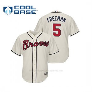 Camiseta Beisbol Hombre Atlanta Braves Freddie Freeman Cool Base Majestic Alternato 2019 Crema