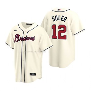 Camiseta Beisbol Hombre Atlanta Braves Jorge Soler Replica Alterno Crema