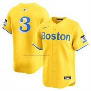 Camiseta Beisbol Hombre Boston Red Sox Ceddanne Rafaela Alterno Limited Amarillo