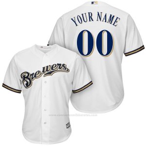 Camiseta Milwaukee Brewers Personalizada Blanco