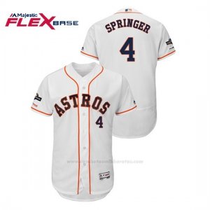 Camiseta Beisbol Hombre Houston Astros George Springer 2019 Postseason Flex Base Blanco