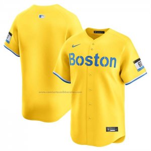 Camiseta Beisbol Hombre Boston Red Sox City Connect Limited Amarillo