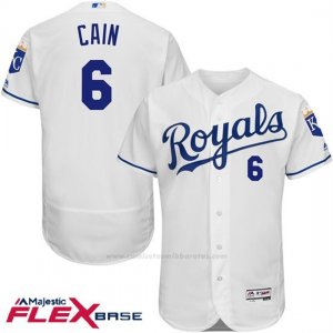 Camiseta Beisbol Hombre Houston Astros Royals Lorenzo Cain Blanco Flex Base Autentico Coleccion