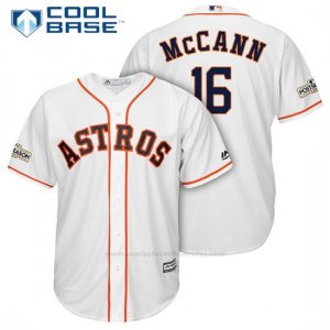 Camiseta Beisbol Hombre Houston Astros 2017 Postemporada Brian Mccann Blanco Cool Base