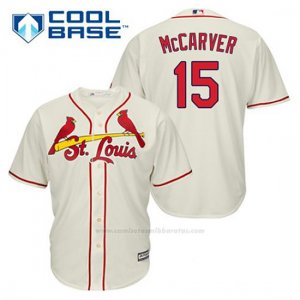 Camiseta Beisbol Hombre St. Louis Cardinals Tim Mccarver 15 Crema Alterno Cool Base