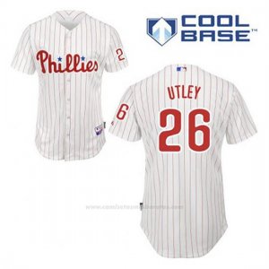 Camiseta Beisbol Hombre Philadelphia Phillies Chase Utley 26 Blanco 1ª Cool Base