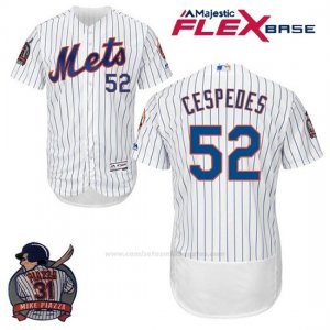Camiseta Beisbol Hombre New York Mets Yoenis Cespedes Blanco Flex Base With Piazza