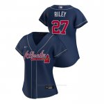 Camiseta Beisbol Mujer Atlanta Braves Austin Riley Replica 2020 Alterno Azul