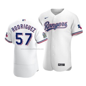 Camiseta Beisbol Hombre Texas Rangers Joely Rodriguez Autentico Primera Blanco