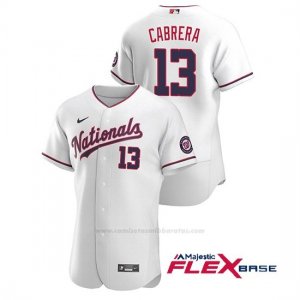 Camiseta Beisbol Hombre Washington Nationals Asdrubal Cabrera Autentico 2020 Alternato Blanco