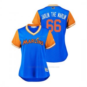 Camiseta Beisbol Mujer Miami Marlins Jarlin Garcia 2018 Llws Players Weekend Jarlin The Marlin Light Toronto Blue Jays