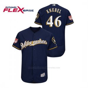 Camiseta Beisbol Hombre Milwaukee Brewers Corey Knebel 2019 Entrenamiento de Primavera Flex Base Azul