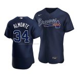 Camiseta Beisbol Hombre Atlanta Braves Abraham Almonte Autentico Azul
