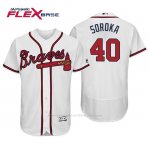 Camiseta Beisbol Hombre Atlanta Braves Mike Soroka Flex Base Autentico Collezione Home 2019 Blanco