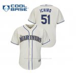 Camiseta Beisbol Hombre Seattle Mariners Ichiro Suzuki Cool Base Majestic Crema