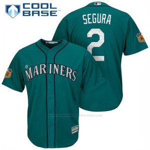 Camiseta Beisbol Hombre Seattle Mariners Jean Segura Aqua 2017 Entrenamiento de Primavera Cool Base