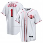 Camiseta Beisbol Hombre Cincinnati Reds NO 1 Groom Primera Replica Blanco