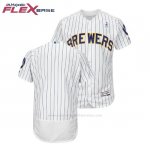 Camiseta Beisbol Hombre Milwaukee Brewers Blanco 2018 Dia del Padre Flex Base