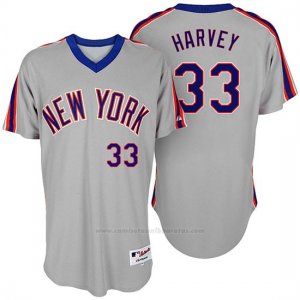 Camiseta Beisbol Hombre New York Mets Matt Harvey Turn Back The Clock Gris