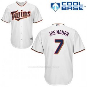 Camiseta Beisbol Hombre Minnesota Twins Joe Mauer 7 Blanco 1ª Cool Base
