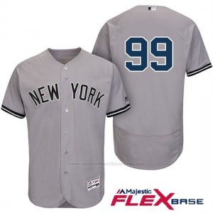 Camiseta Beisbol Hombre New York Yankees Aaron Judge Gris Flex Base