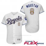 Camiseta Beisbol Hombre Kansas City Royals 8 Mike Moustakas Blanco 2017 Flex Base