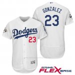 Camiseta Beisbol Hombre Los Angeles Dodgers 2017 World Series Adrian Gonzalez Blanco Flex Base