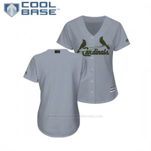 Camiseta Beisbol Mujer St. Louis Cardinals 2018 Dia de los Caidos Cool Base Gris