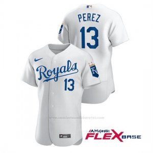 Camiseta Beisbol Hombre Kansas City Royals Salvador Perez Autentico Nike Blanco