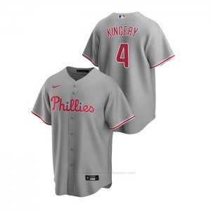Camiseta Beisbol Hombre Philadelphia Phillies Scott Kingery Replica Road Gris
