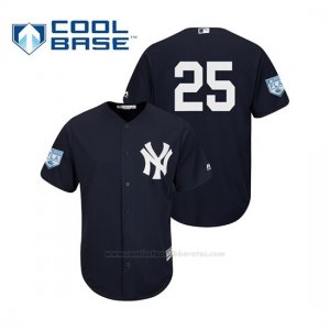 Camiseta Beisbol Hombre New York Yankees Gleyber Torres Cool Base Entrenamiento de Primavera 2019 Azul
