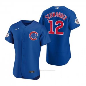 Camiseta Beisbol Hombre Chicago Cubs Kyle Schwarber Autentico 2020 Alterno Azul